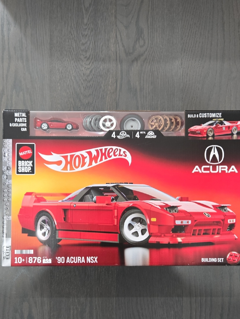 Mattel Hot Wheels Brick Shop Acura '90 NSX Building Set - Red Like LEGO